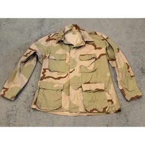 US Military 3 Color Desert Camo Combat Coat Jacket Large Reg DCU 1991 Vintage